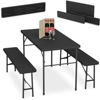 Set Tavolo e Panchine Pieghevoli Relaxdays