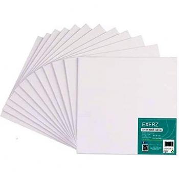 Exerz 20x20cm Canvas Panels 12pcs 3mm Blank Canvas for Painting