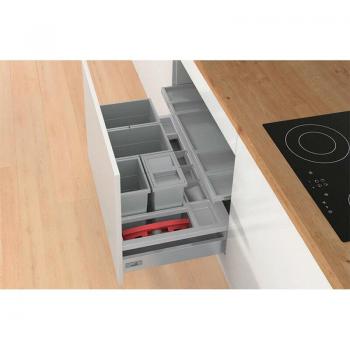 InsertFlex 600 – Sistema di scarico Hettich per mobile 600 mm – Pattumiera Grigia