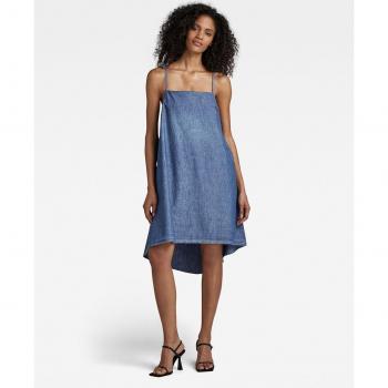 G-Star Raw Women's Faded Ionic Blue Flared Short Dress