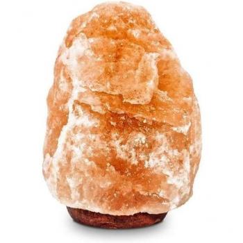Lámpara de Sal del Himalaya con Base de Madera y Control de Luz