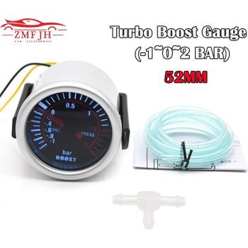 Indicador de Presión Turbo 2, 52mm, 12V, LED Blanco, Lente de Humo, Rango 1 ~ 0 ~ 2bar
