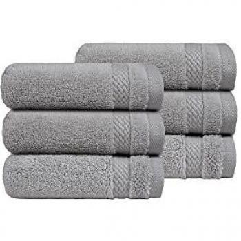 TRIDENT Extra Absorbent Wash Towels, 6 Pack, Luxury Hotel Collection, 100% Cotton