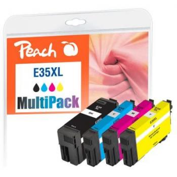 Peach E35 4 Druckerpatronen XL (bk, c/m/y) für Epson WorkForce Pro WF-4720 DWF