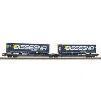 Cemat Taschenwagen T3000e mit 2 Dissegna Trailern SBB VI