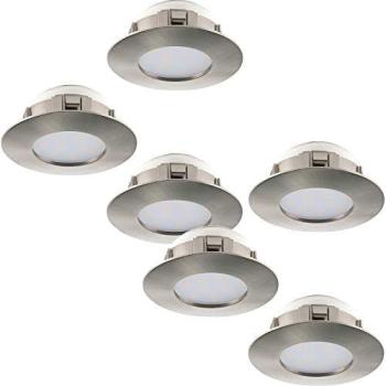 Flush Ceiling Downlight – 6W LED, 3 Pack, Loop Design, Round, Metallics