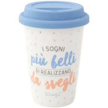 Mr. Wonderful Tazza per Porta Via, Porcelana Bianca