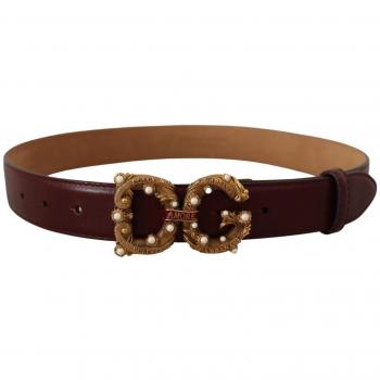 Dolce & Gabbana Red Baroque Amore Belt