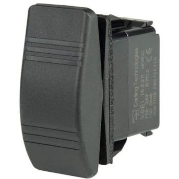 Contura Single‑Pole SPDT Switch – 1/4 in. Blade, Black – On‑Off‑On