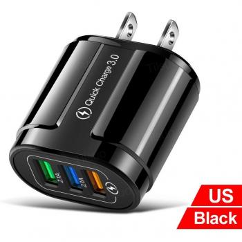 Chargeur rapide USB 3 ports pour iPhone, Samsung, Xiaomi