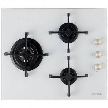 Placa de Gas UNIVERSALBLUE MAIA W-PLUS con Cristal Blanco y 3 Zonas de Cocción