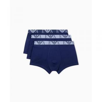 Set de 3 Boxers Emporio Armani Marinos con Detalle de Monograma