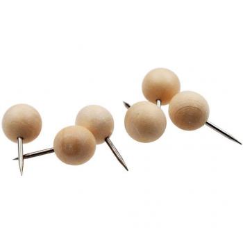 130pcs Steel Point Wooden Push Pins for Photos and Maps