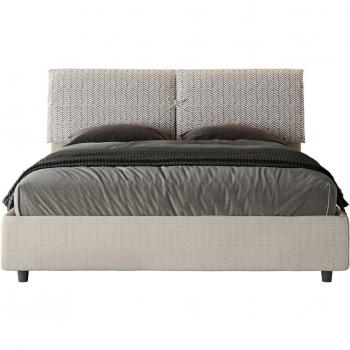 Cama Contenedor Elevado Doble 160x210 Tapizada Aragón Mados Blanco
