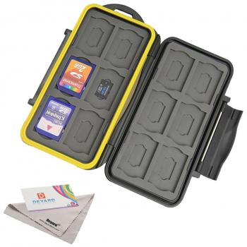 Deyard K020 24‑Slot Shockproof Water‑Proof Card Box – SDHC/SDXC + MicroSD Compatibility with Rubber Seal