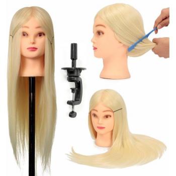 Golden Long Straight Hair Training Mannequin Head 24 inch