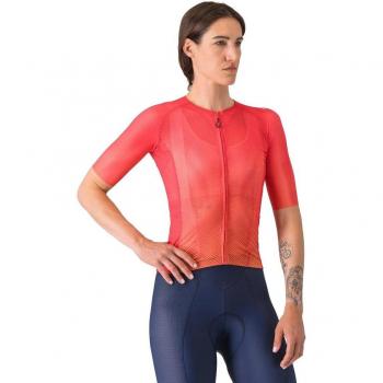 Maglia Castelli Climber's Rosso IBISCO XL per Donna