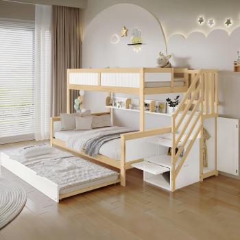 Litera Compacta 90x200cm + Cama Nido 90x190cm con Estantes