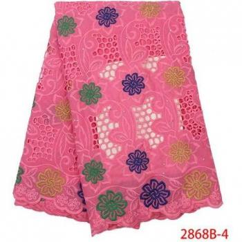 Water Soluble Black Guipure Lace Fabric African Cotton Dress Lace with Stones for Women KS2868B-1