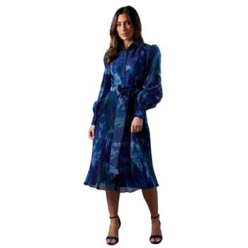Maritime Patterned Organza Shirt Dress