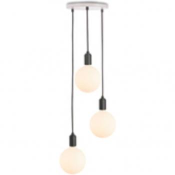 Tala Triple Opal Pendant Light, E27, White/Graphite
