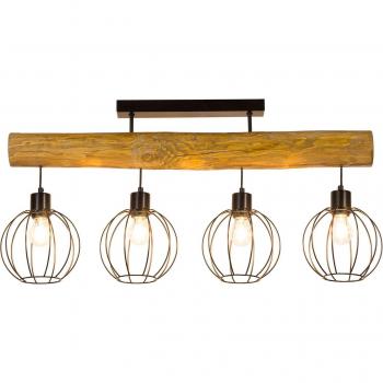 Stained Brown 4-Bulb Ceiling Light