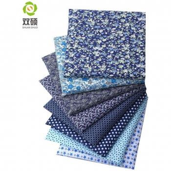 Tissu patchwork bleu en coton