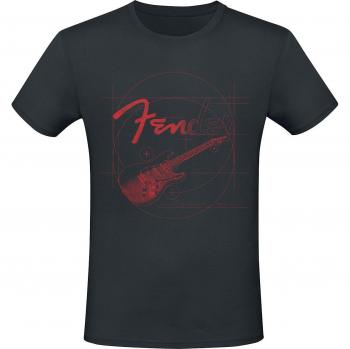 T‑Shirt Manches Courtes Fender – Couleur Rouge – Noir – Hommes – S à 3XL