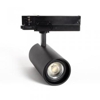 LED 30W Faretto Fasano, Nero, Settaggio 3500K, Bianco Caldo per Binario Trifase