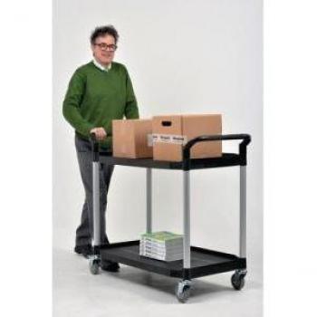 Two Tier Utility Tray Cart with Open Ends