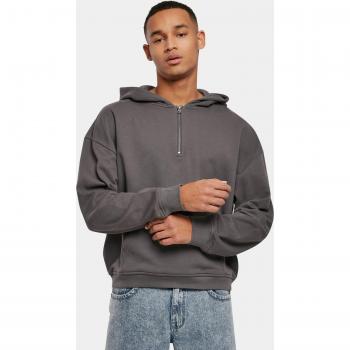 Urban Classics Felpa Boxy con Zip Colore Grigio Scuro L