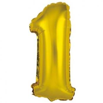Ballon chiffre en aluminium doré 36cm