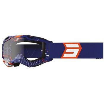 Masque de motocross Shot Assault 2.0 Drop avec lunettes Bleu Orange taille unique