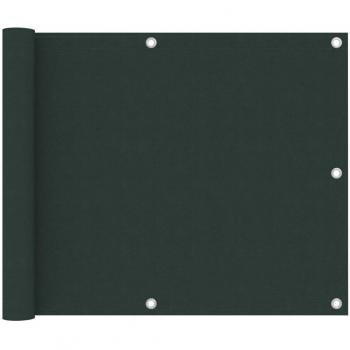 Paravento da Balcone Verde Scuro 75x500 cm Tessuto Oxford