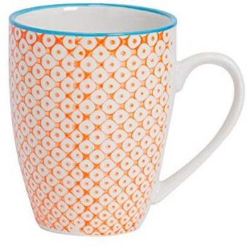 330ml Hand-Printed Orange Porcelain Mug