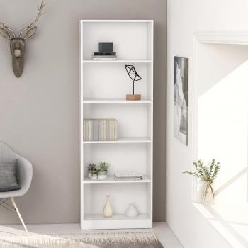 VidaXL Estantería De 5 Niveles Madera Contrachapada Blanca 60x24x175cm