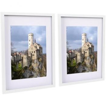 White A3 (12x17) Photo Frames A4 Mount Pack of 2 Glass Aperture