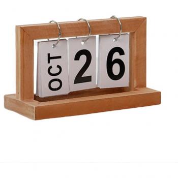 Calendrier en bois vintage pour bureau