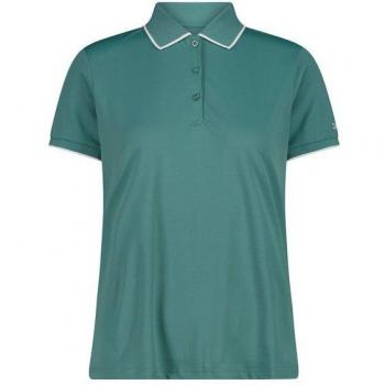 CMP Damen-Poloshirt aus elastischem Piqué, Turquoise, Größe 38