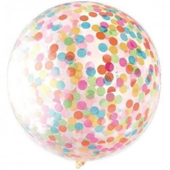 Latex Ballon met Zwarte Confetti One Size