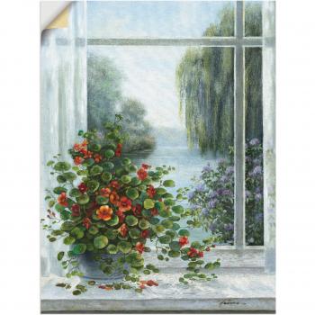 Artland Wandaufkleber »Kapuzinerkresse am Fenster« – Natürlicher Charme