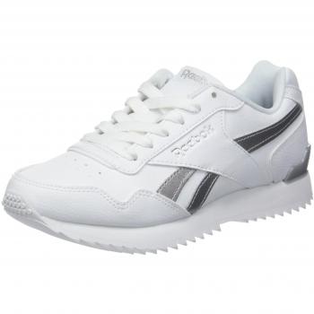 Reebok Fille REEBOK ROYAL GLIDE RIPPLE CLIP Basket, Blanc Argent Métallisé, 35 EU