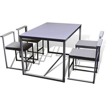 Set di Tavolo e Sedie per Sala da Pranzo Bianco