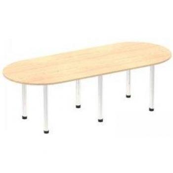Impulse 2400mm Boardroom Table Maple Top Chrome Post Leg (Model B)