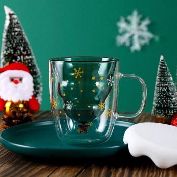 Verre à jus de Noël 350ml avec design arbre