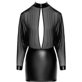 Robe Mini Opium F348 Noir HandMade – Wetlook & Tulle Élégant