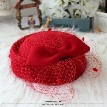 Red Pure Wool Fedora