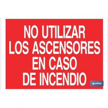 Señal de Emergencia No Usar Ascensores en Incendio 420x297mm
