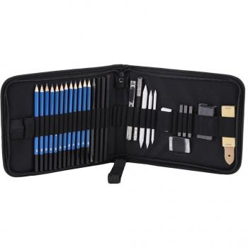 Graphite and Charcoal Drawing Pencil Set with Accessories