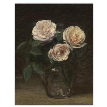 Artery8 Elegant Brown Vase of Roses – 24 Wide by 32 High Poster